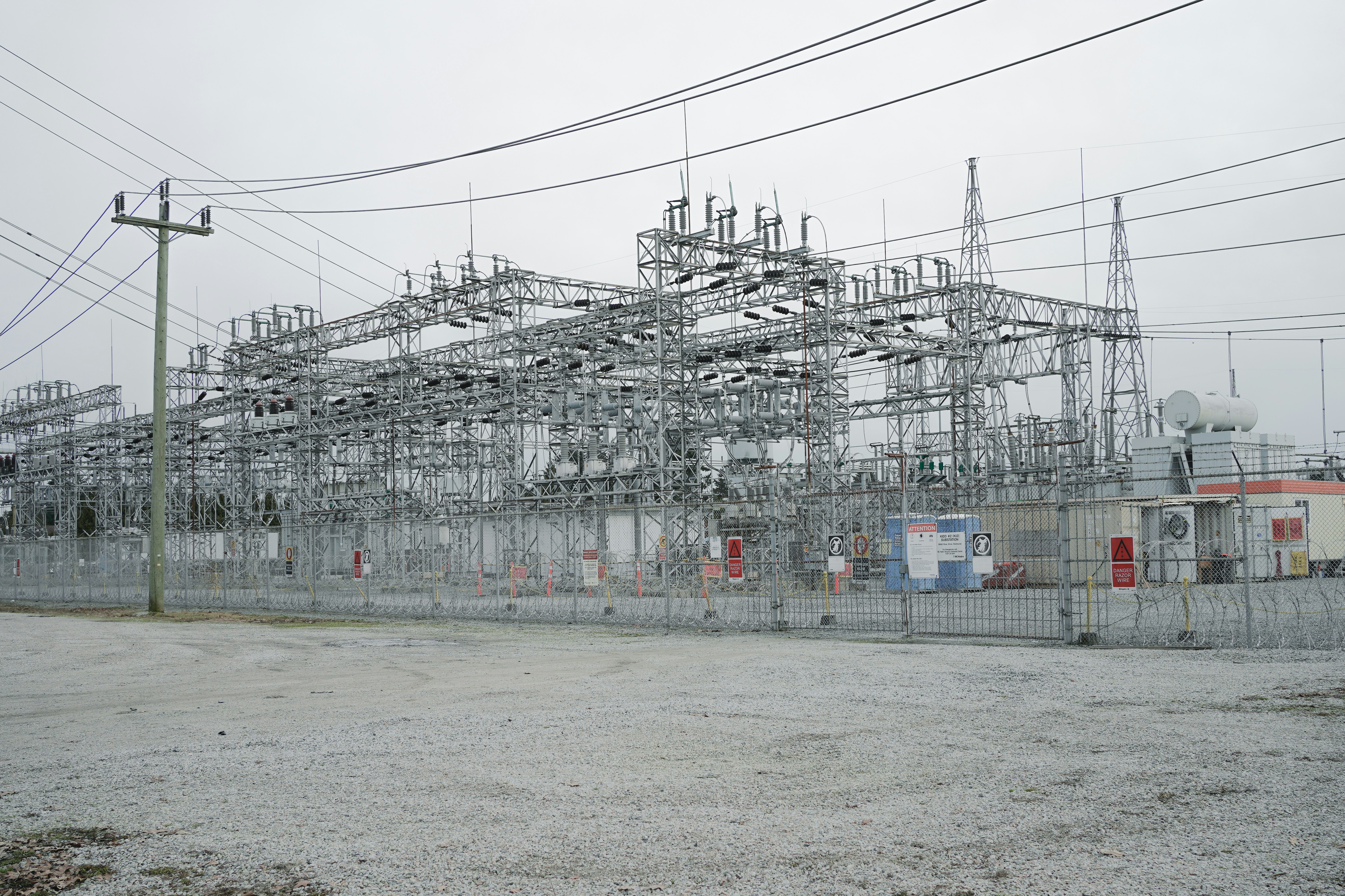 An electrical substation of the kind a 1.2 GW campus requires
